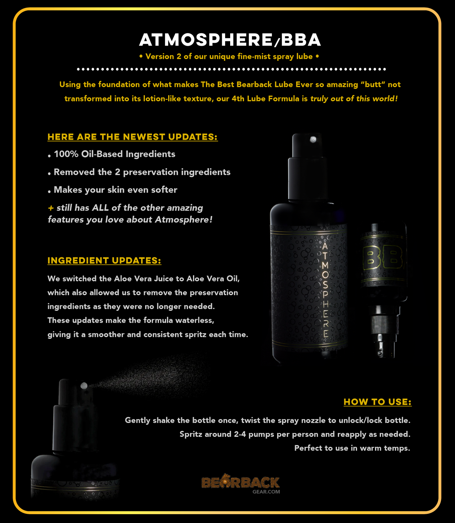 Atmosphere - Fine Mist Spray Oil-Based Lube - 6.5oz