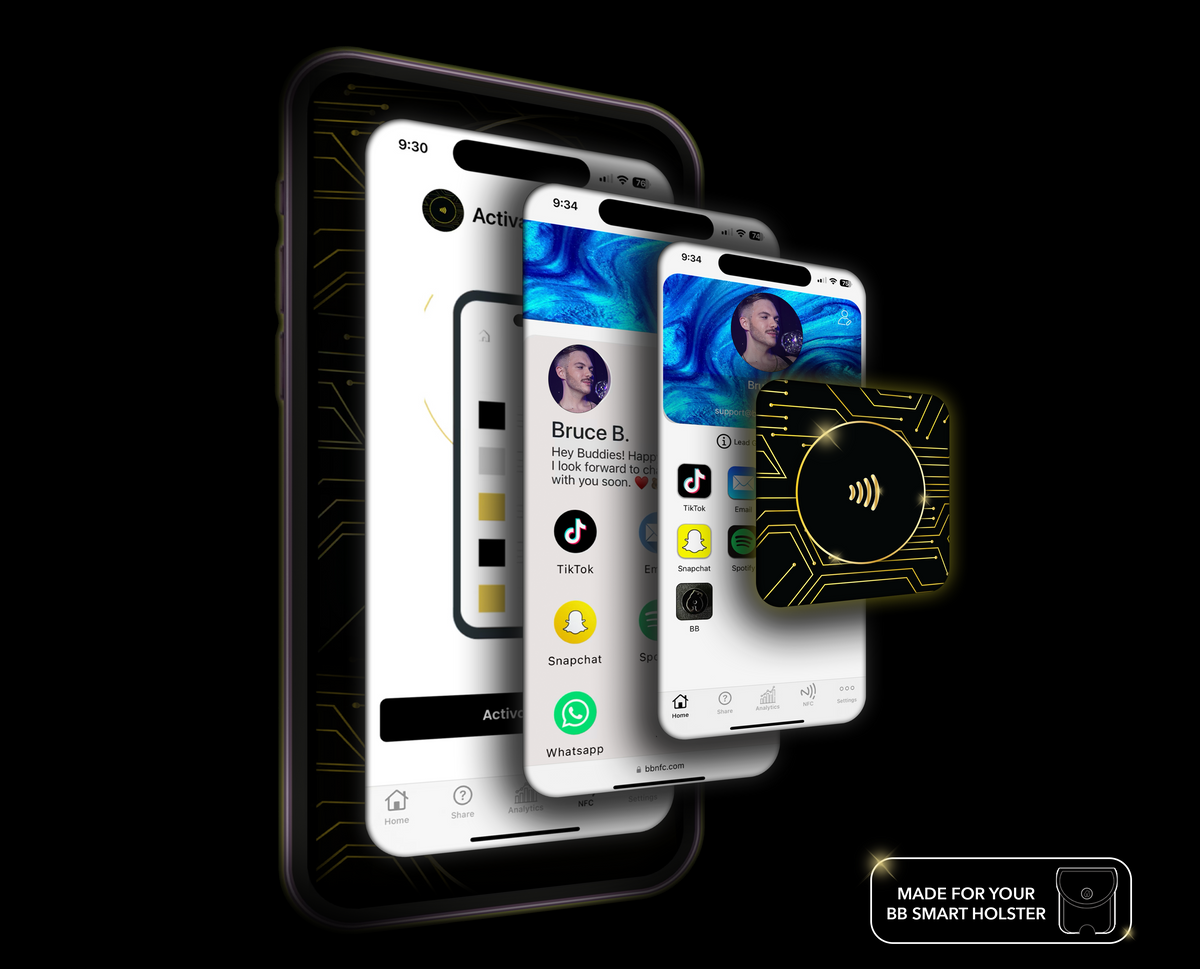 The TRIBE app showing a shareable digital profile on iPhone