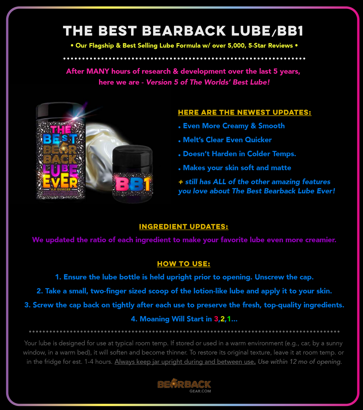 The Best Bearback Lube Ever - 3.3oz Travel Size