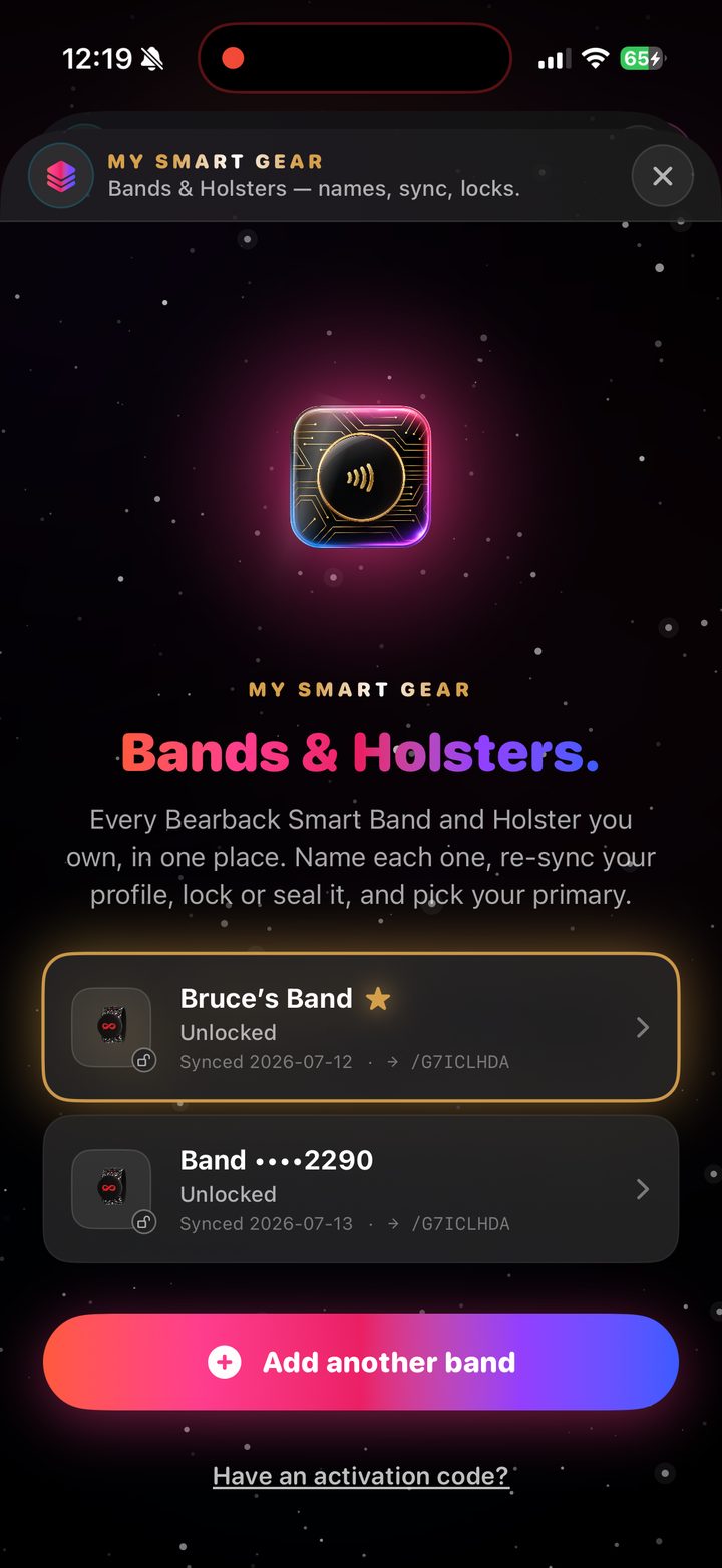 TRIBE band screen preview