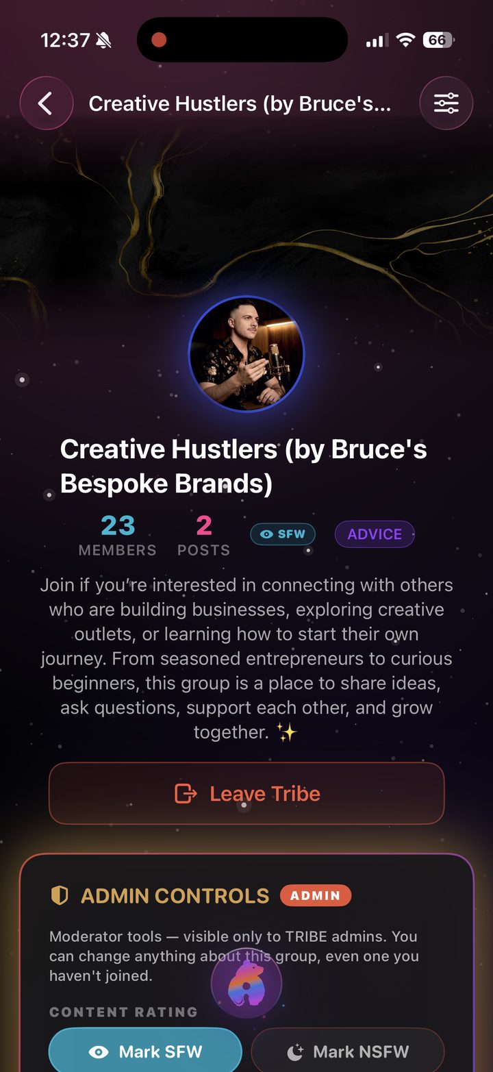 TRIBE Bruce AI screen preview