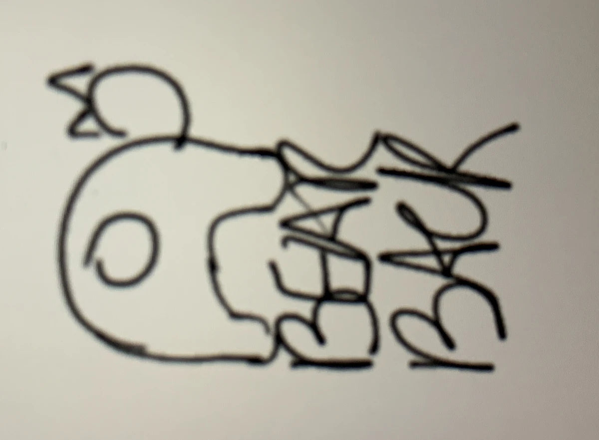The first sketch of the Bearback logo
