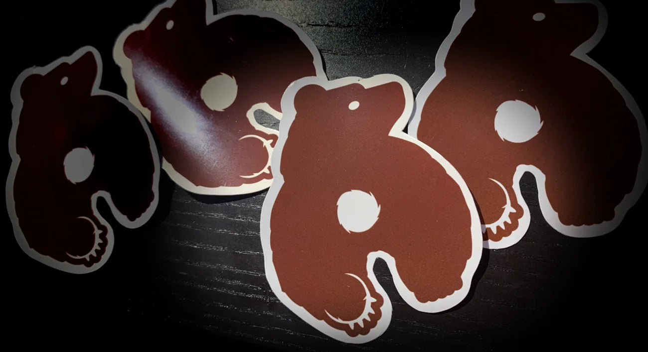 The first printed Bearback stickers